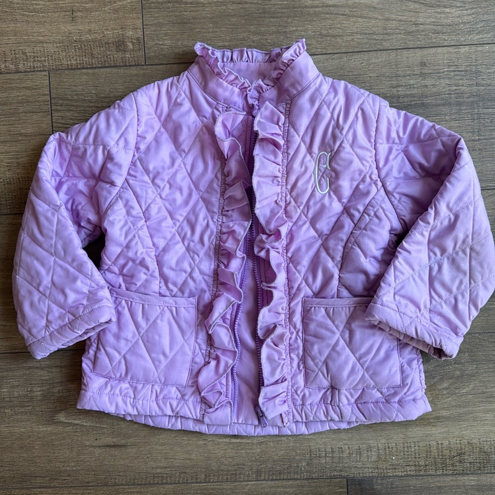 C Monogram Lavender Purple Coat GUC Classic Whimsy